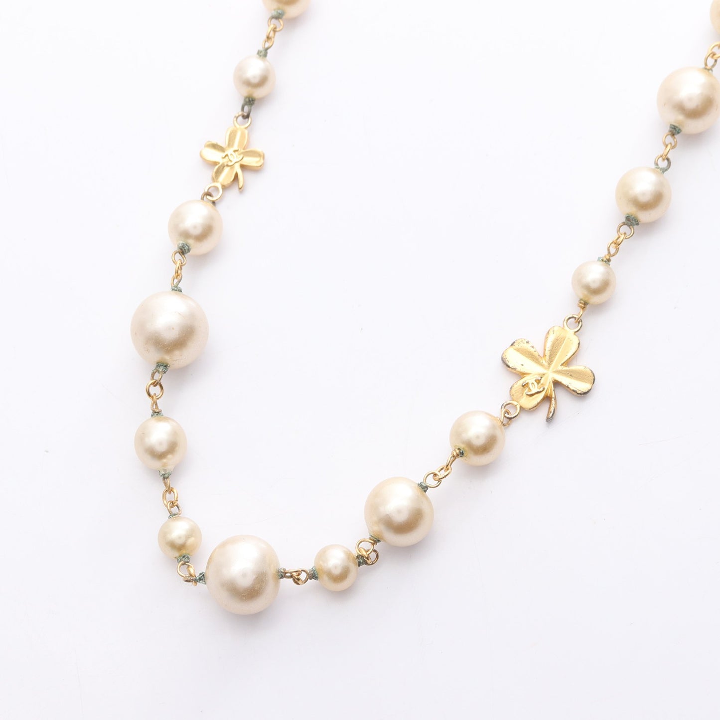 ココマーク ネックレス クローバー GP フェイクパール ゴールド アイボリー 03P シャネル アクセサリー CHANEL
