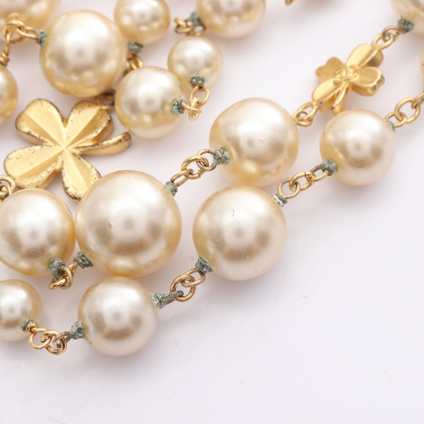 ココマーク ネックレス クローバー GP フェイクパール ゴールド アイボリー 03P シャネル アクセサリー CHANEL