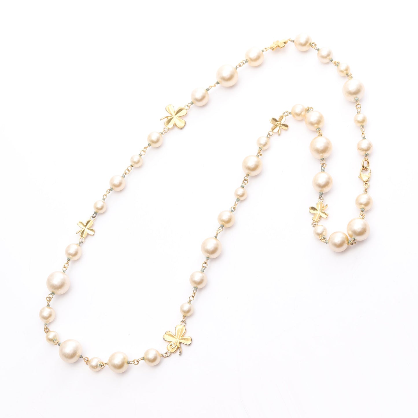 ココマーク ネックレス クローバー GP フェイクパール ゴールド アイボリー 03P シャネル アクセサリー CHANEL