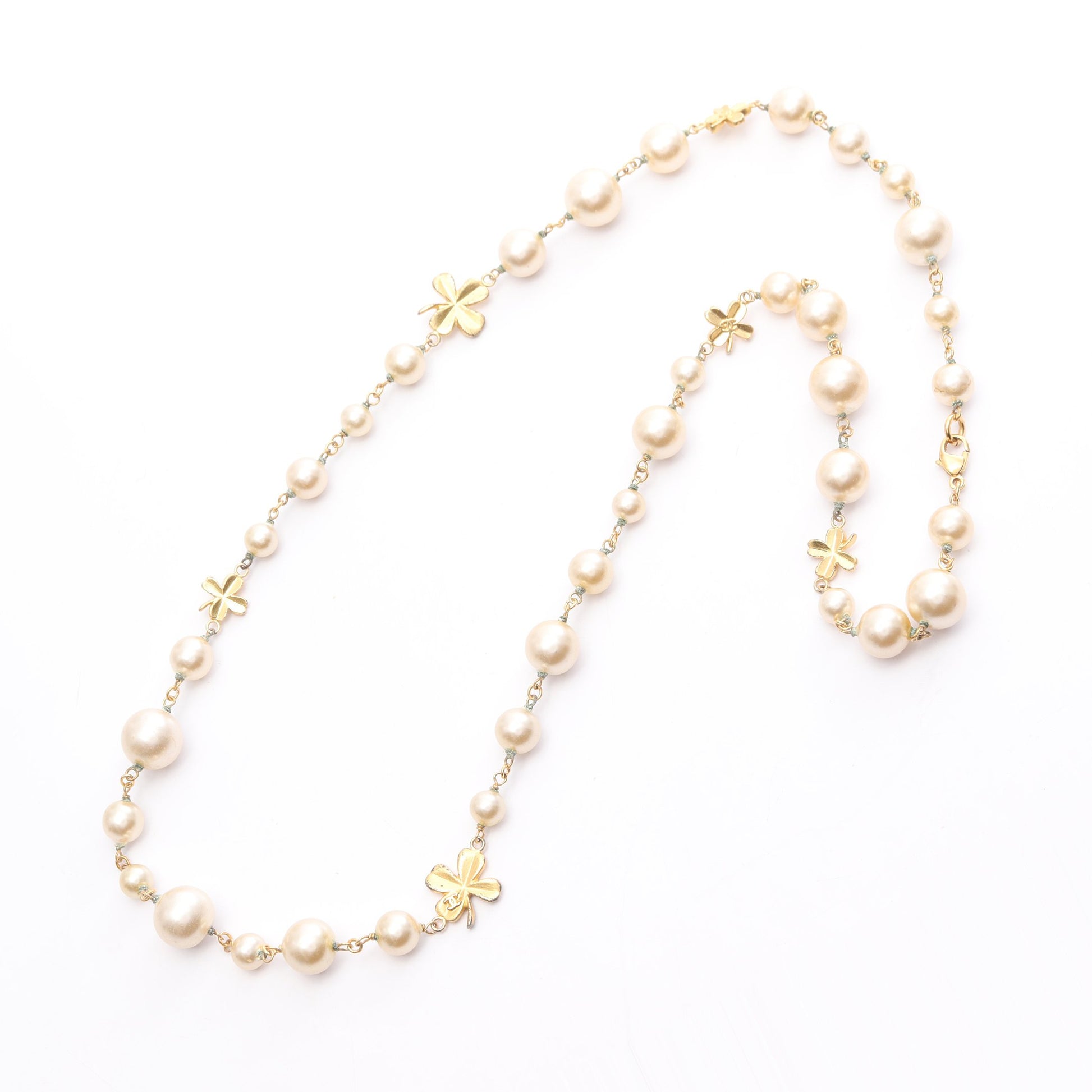 ココマーク ネックレス クローバー GP フェイクパール ゴールド アイボリー 03P シャネル アクセサリー CHANEL