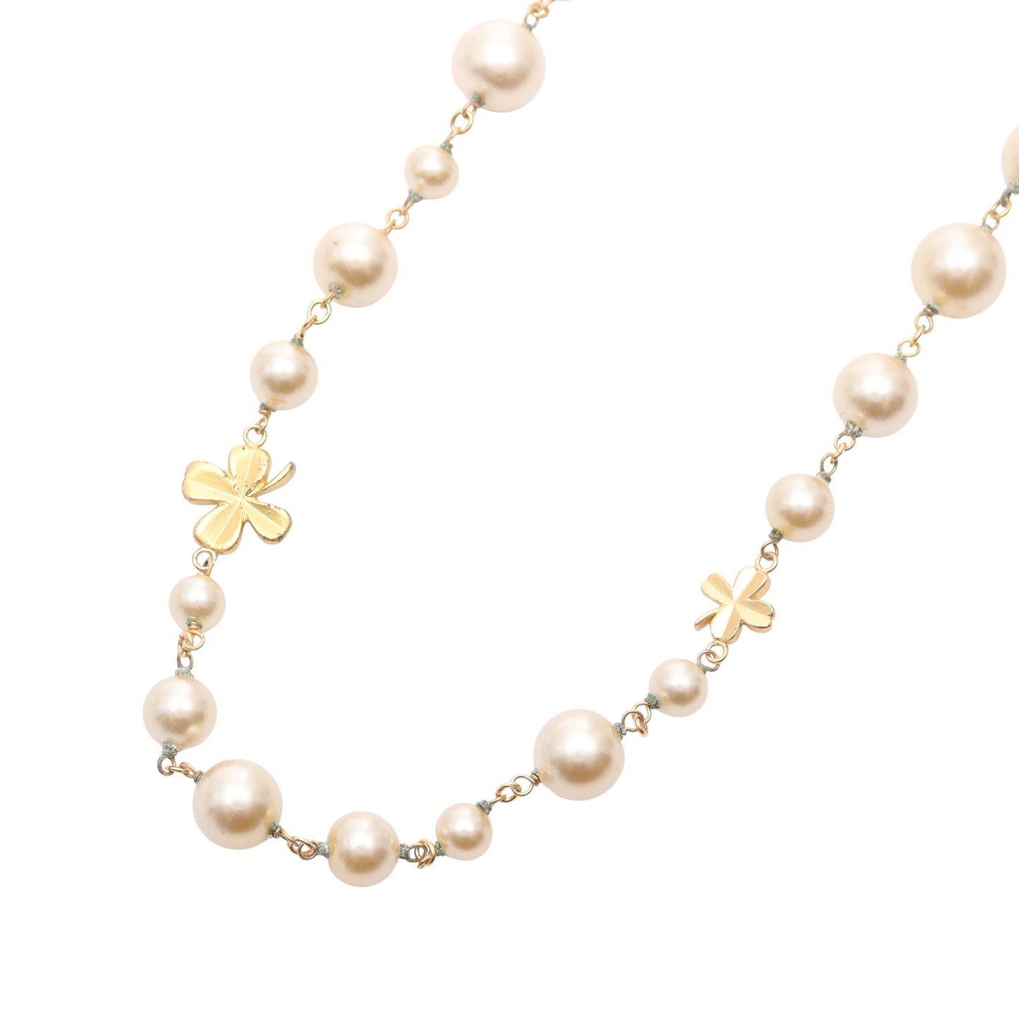 ココマーク ネックレス クローバー GP フェイクパール ゴールド アイボリー 03P シャネル アクセサリー CHANEL