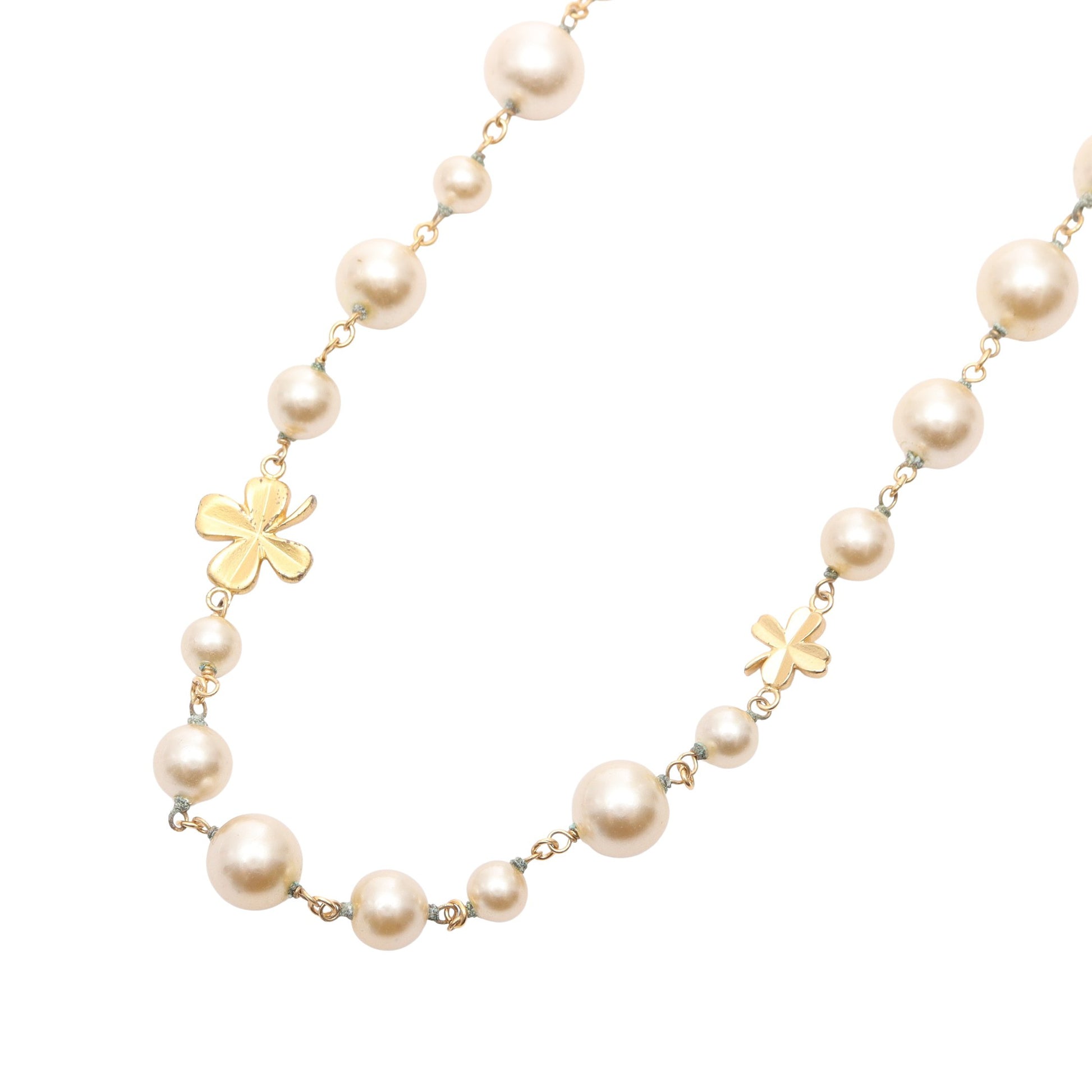 ココマーク ネックレス クローバー GP フェイクパール ゴールド アイボリー 03P シャネル アクセサリー CHANEL