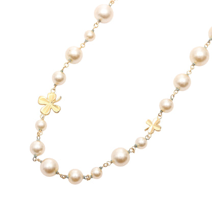 ココマーク ネックレス クローバー GP フェイクパール ゴールド アイボリー 03P シャネル アクセサリー CHANEL