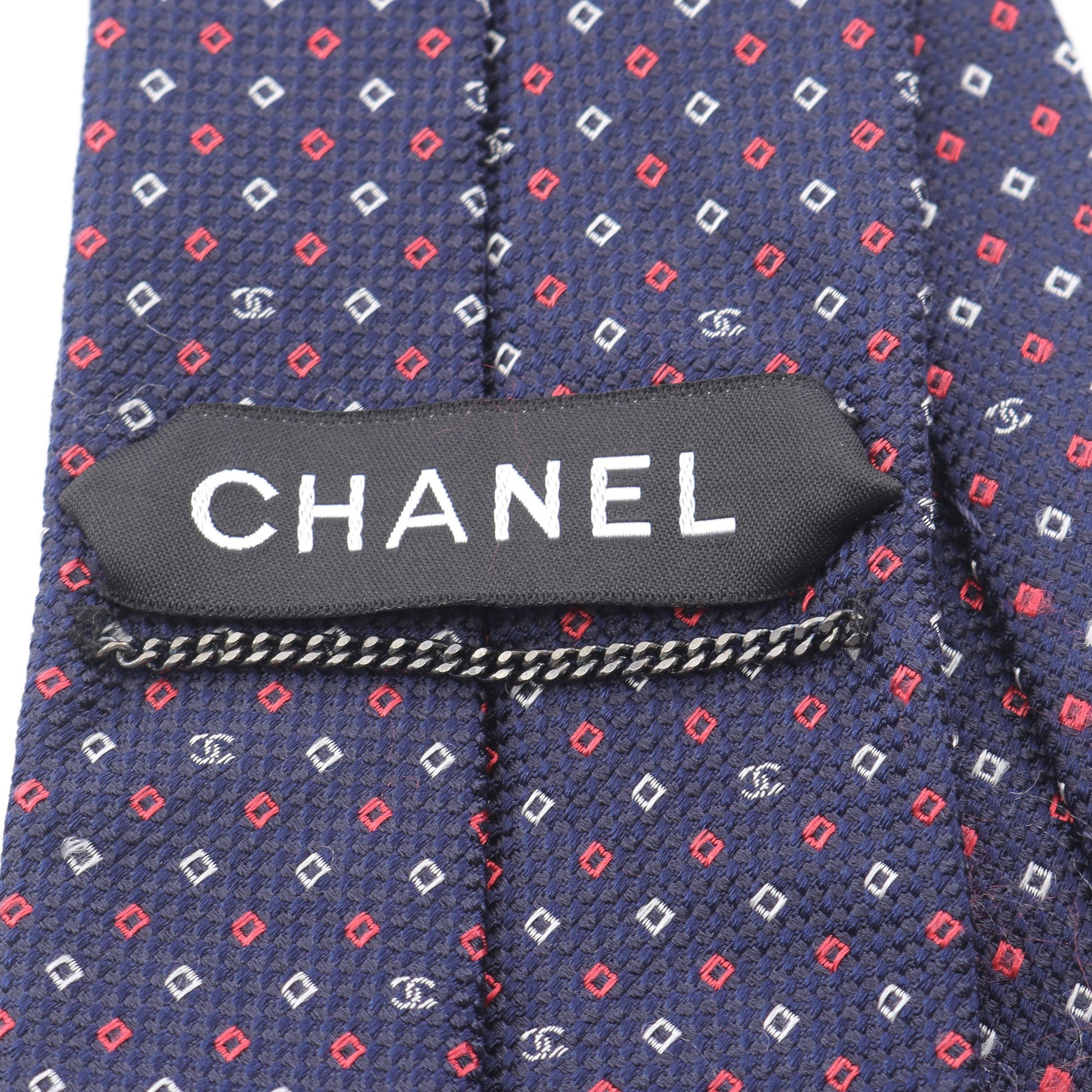 ココマーク ネクタイ シルク ネイビー レッド ホワイト シャネル 財布・小物 CHANEL