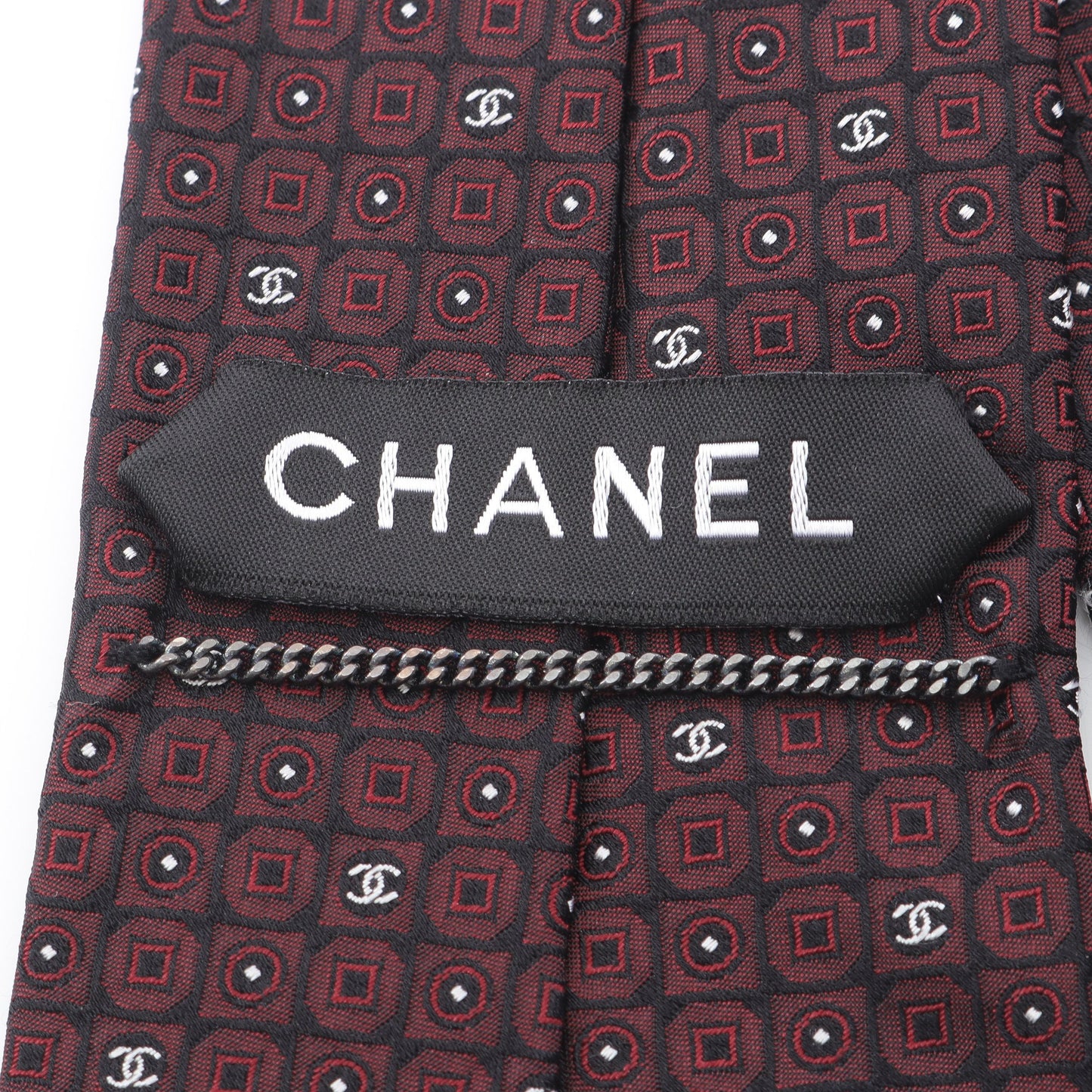 ココマーク7 ネクタイ シルク バーガンディ ブラック ホワイト シャネル 財布・小物 CHANEL