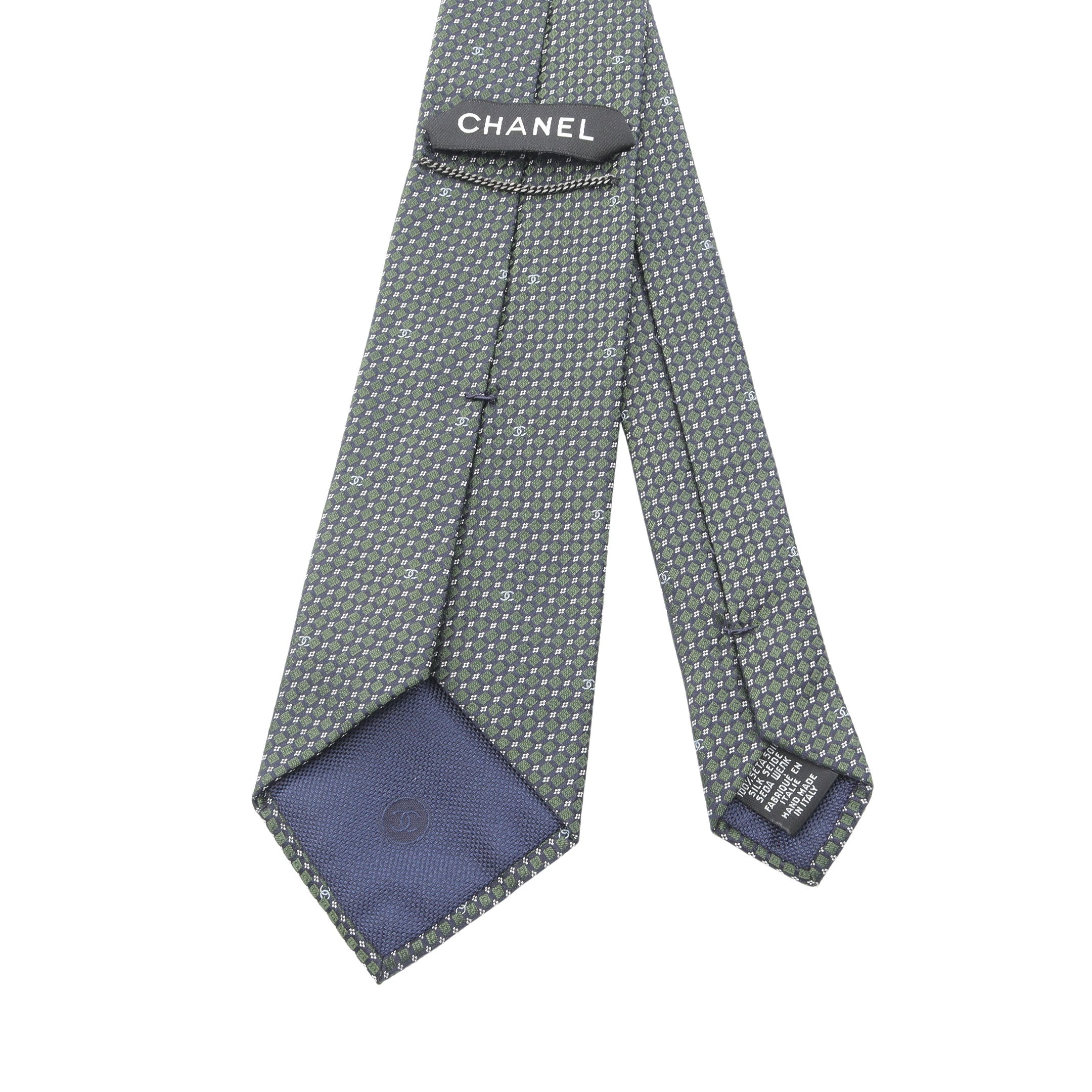 シャネル CHANEL ネクタイ シルク ココマーク ストライプ ブルー