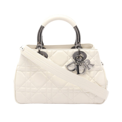 レディ 95.22 カナージュ ハンドバッグ レザー ホワイト 2WAY クリスチャンディオール バッグ Christian Dior