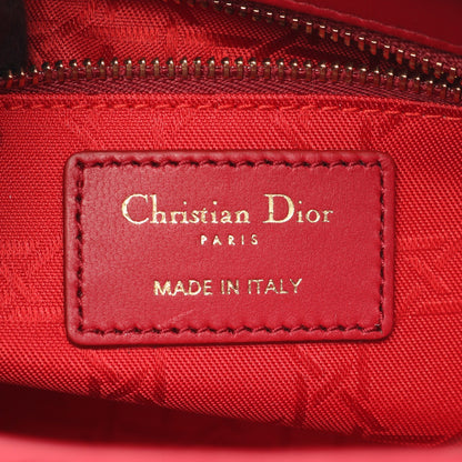 レディディオール スモール カナージュ ハンドバッグ レザー ピンクレッド 2WAY クリスチャンディオール バッグ Christian Dior