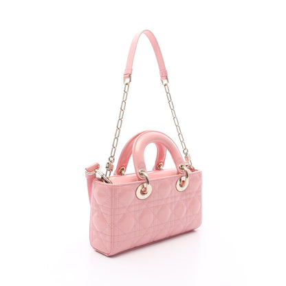 LADY D-JOY スモール カナージュ ハンドバッグ エナメルレザー ピンク 3WAY クリスチャンディオール バッグ Christian Dior
