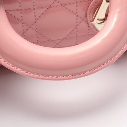 LADY D-JOY スモール カナージュ ハンドバッグ エナメルレザー ピンク 3WAY クリスチャンディオール バッグ Christian Dior