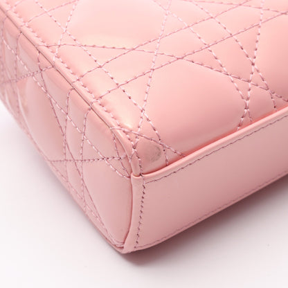 LADY D-JOY スモール カナージュ ハンドバッグ エナメルレザー ピンク 3WAY クリスチャンディオール バッグ Christian Dior