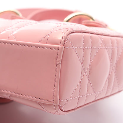 LADY D-JOY スモール カナージュ ハンドバッグ エナメルレザー ピンク 3WAY クリスチャンディオール バッグ Christian Dior