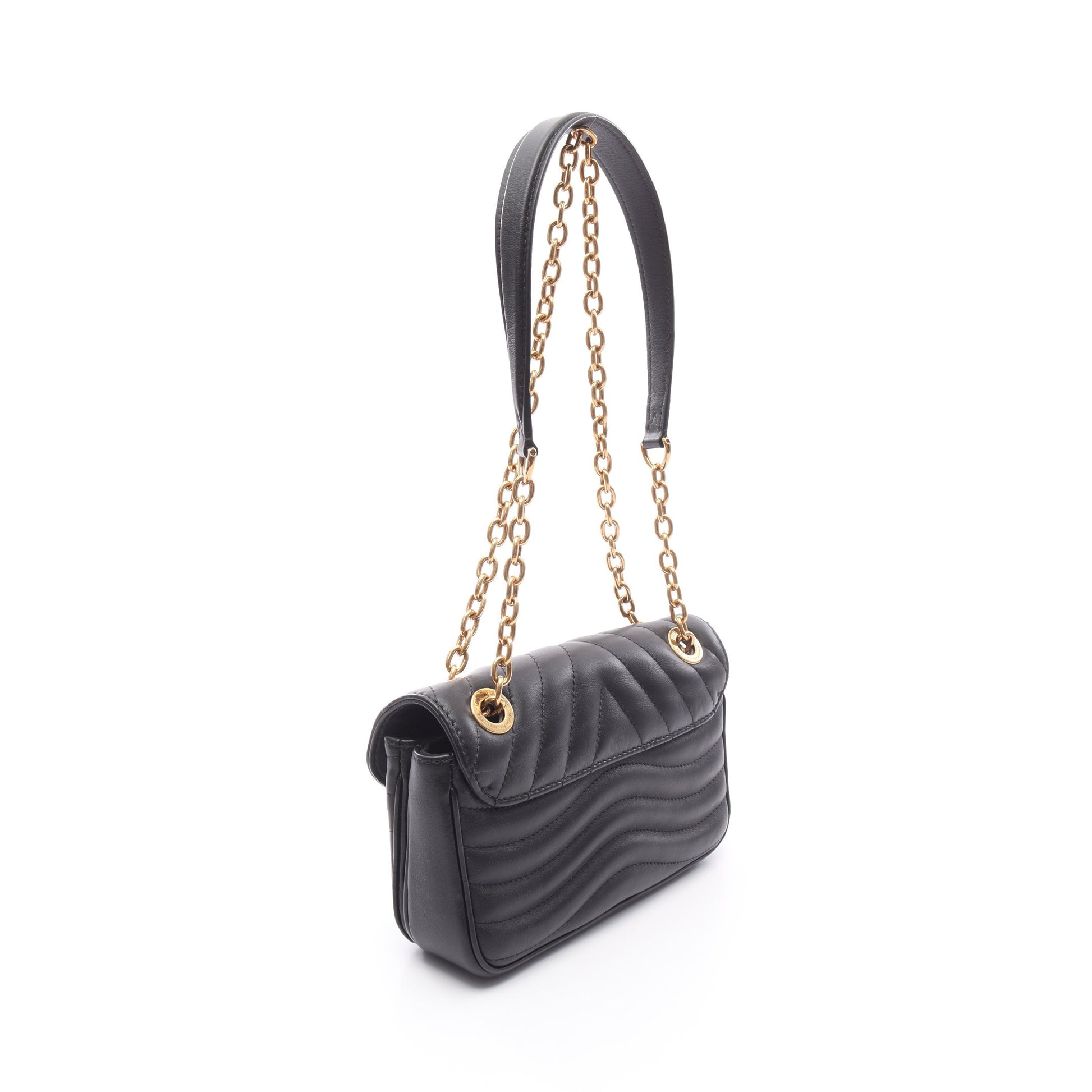 ニューウェーブ チェーンバッグPM チェーンショルダーバッグ レザー ブラック ルイヴィトン バッグ LOUIS VUITTON
