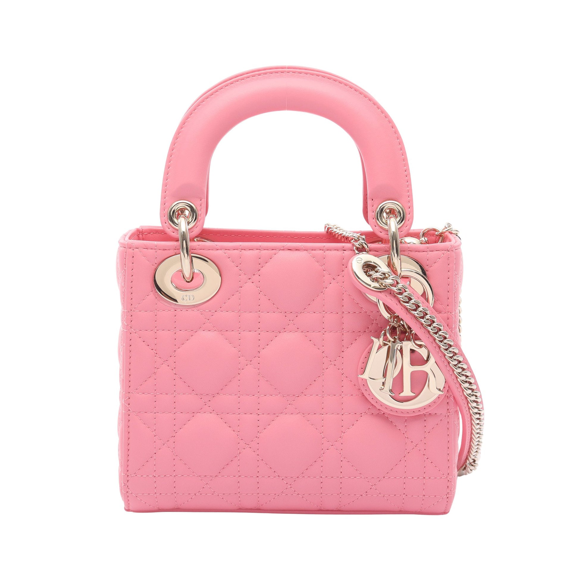 レディディオール ミニ カナージュ ハンドバッグ レザー ピンク 2WAY クリスチャンディオール バッグ Christian Dior