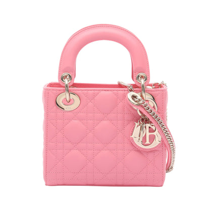 レディディオール ミニ カナージュ ハンドバッグ レザー ピンク 2WAY クリスチャンディオール バッグ Christian Dior