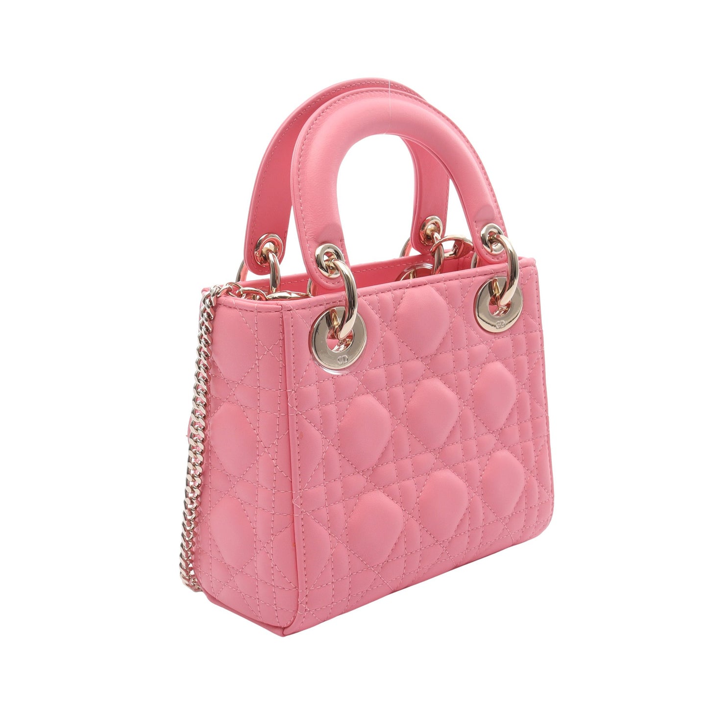 レディディオール ミニ カナージュ ハンドバッグ レザー ピンク 2WAY クリスチャンディオール バッグ Christian Dior