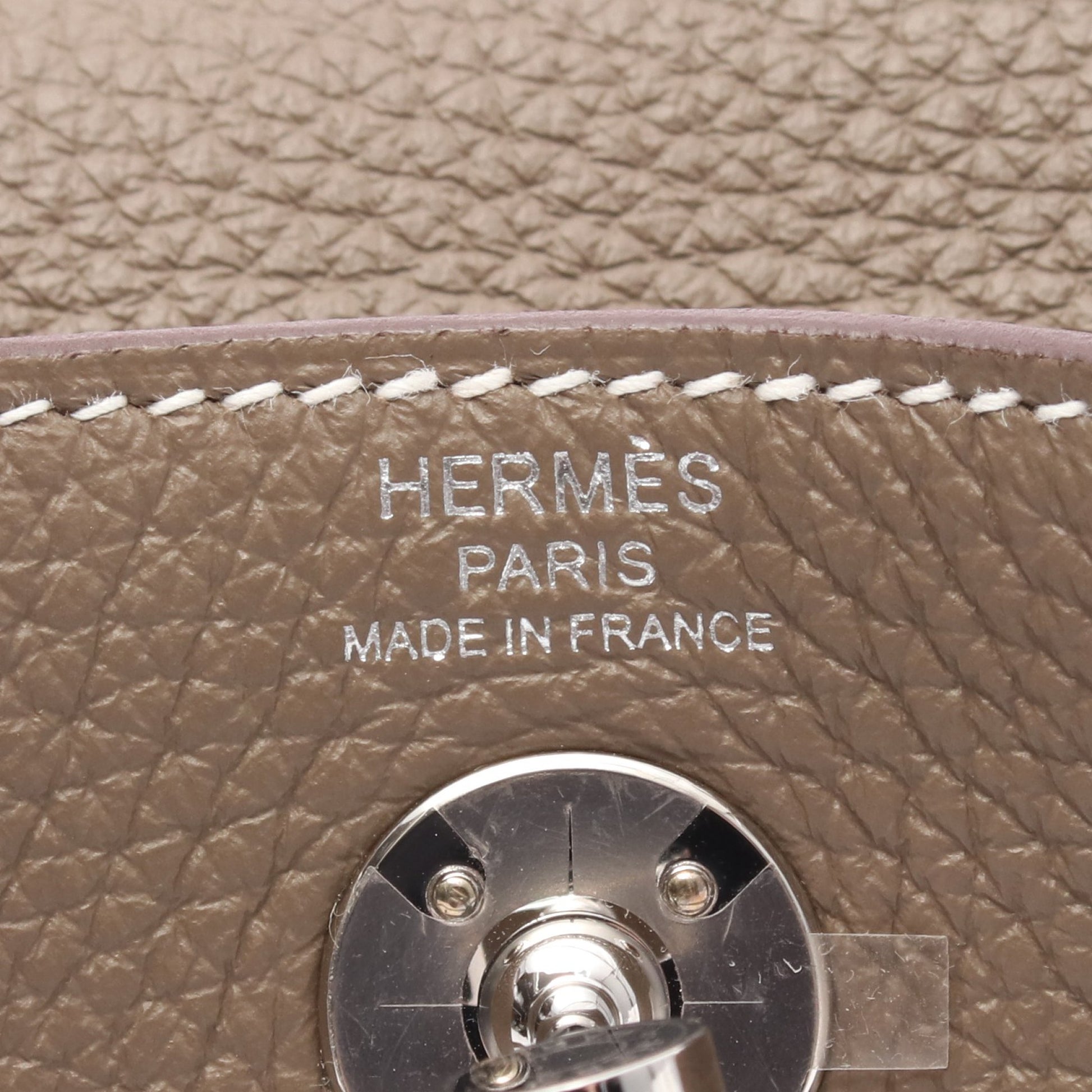 リンディ ミニ エトゥープ ショルダーバッグ トリヨンクレマンス グレーブラウン シルバー金具 W刻印 エルメス バッグ HERMES