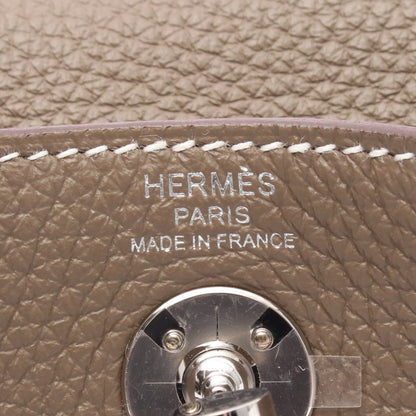 リンディ ミニ エトゥープ ショルダーバッグ トリヨンクレマンス グレーブラウン シルバー金具 W刻印 エルメス バッグ HERMES