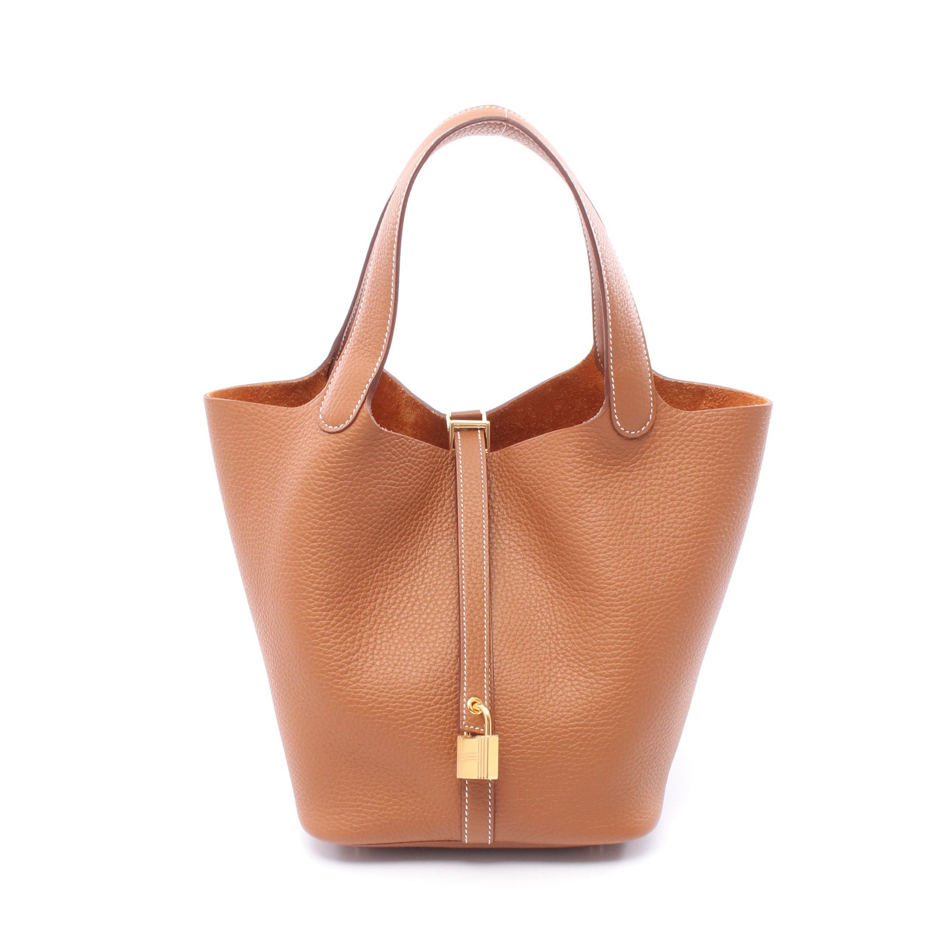 ピコタンロックMM ゴールド ハンドバッグ トリヨンクレマンス ブラウン ゴールド金具 B刻印 エルメス バッグ HERMES