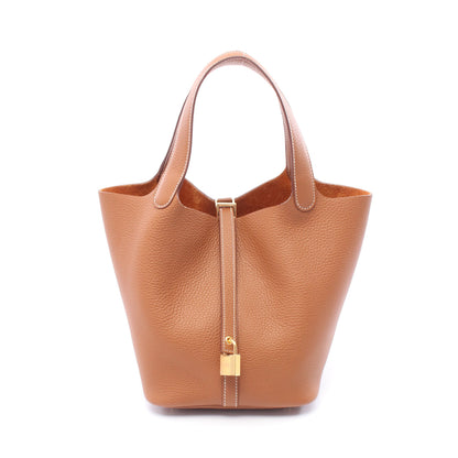 ピコタンロックMM ゴールド ハンドバッグ トリヨンクレマンス ブラウン ゴールド金具 B刻印 エルメス バッグ HERMES