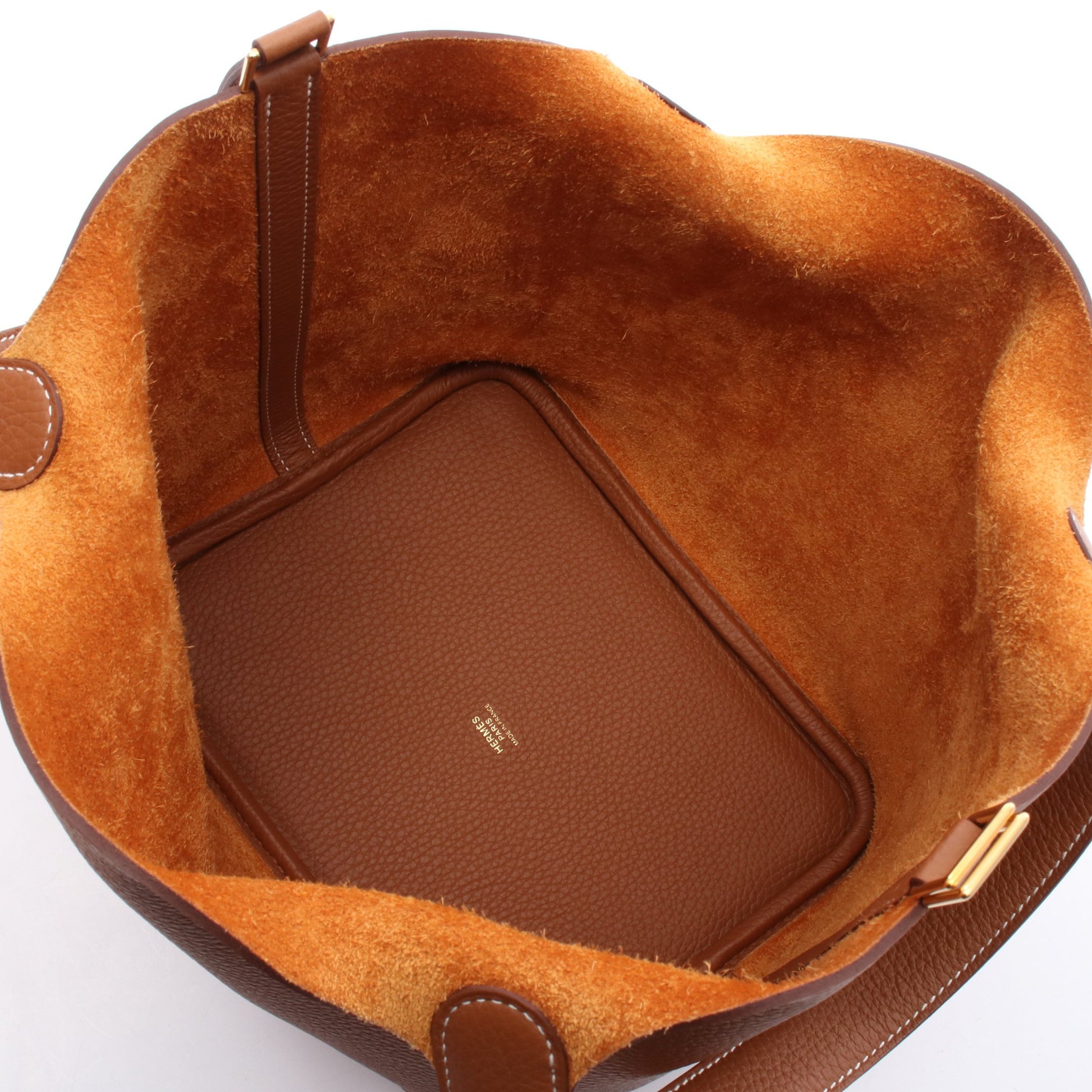 ピコタンロックMM ゴールド ハンドバッグ トリヨンクレマンス ブラウン ゴールド金具 B刻印 エルメス バッグ HERMES