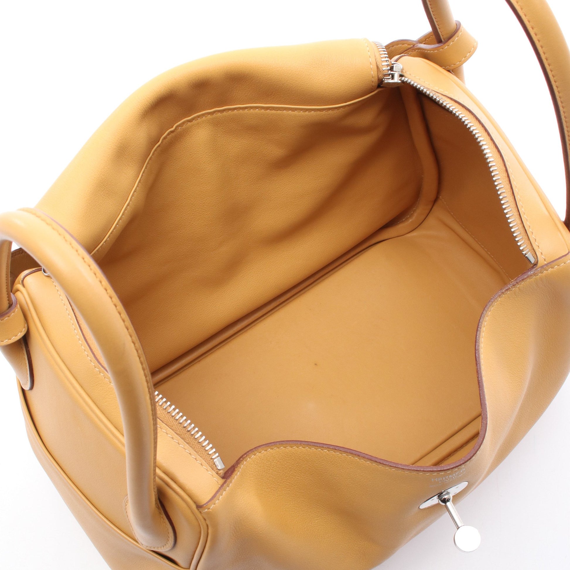 リンディ30 セサミ ショルダーバッグ ヴォースイフト イエローブラウン シルバー金具 X刻印 エルメス バッグ HERMES