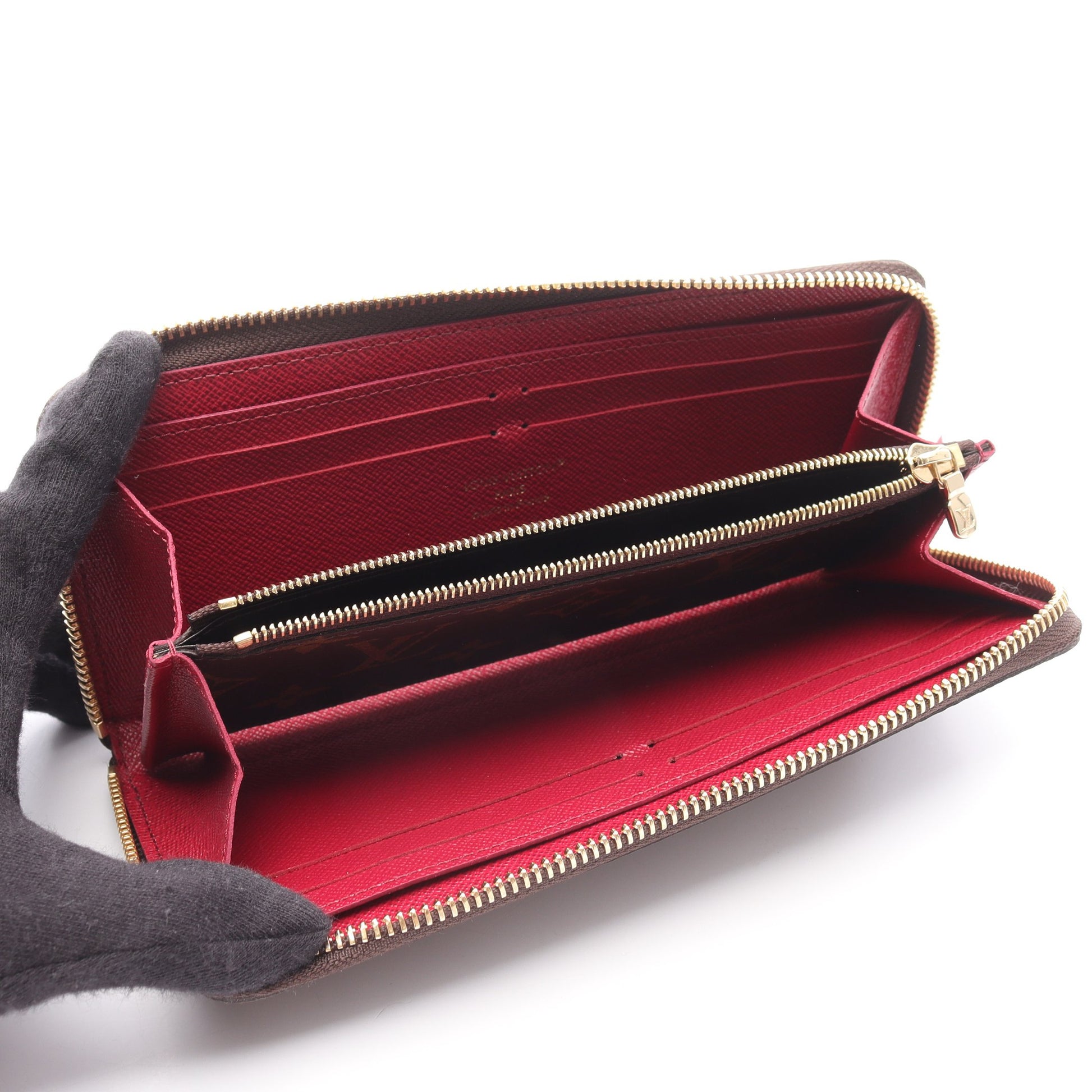 ポルトフォイユ クレマンス モノグラム フューシャ ラウンドファスナー  