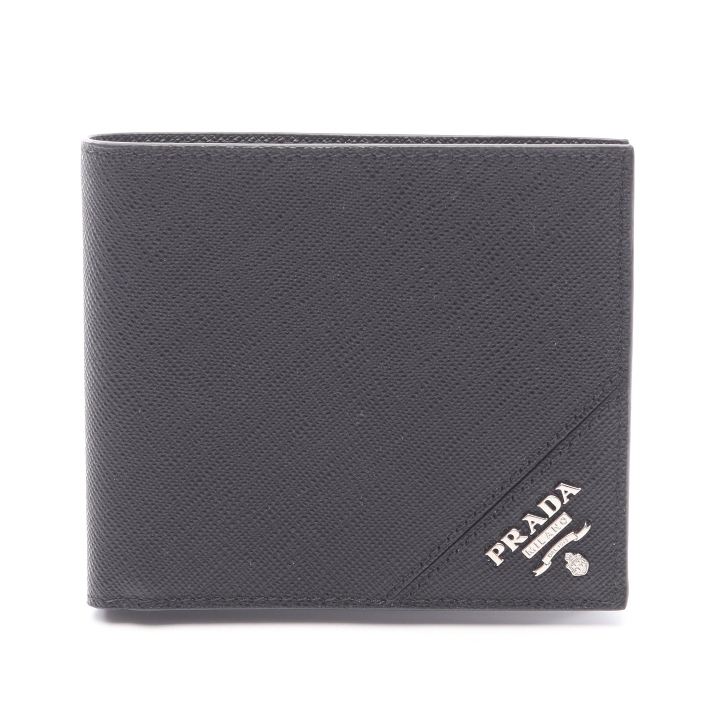 二つ折り財布 サフィアーノレザー ブラック プラダ 財布・小物 PRADA