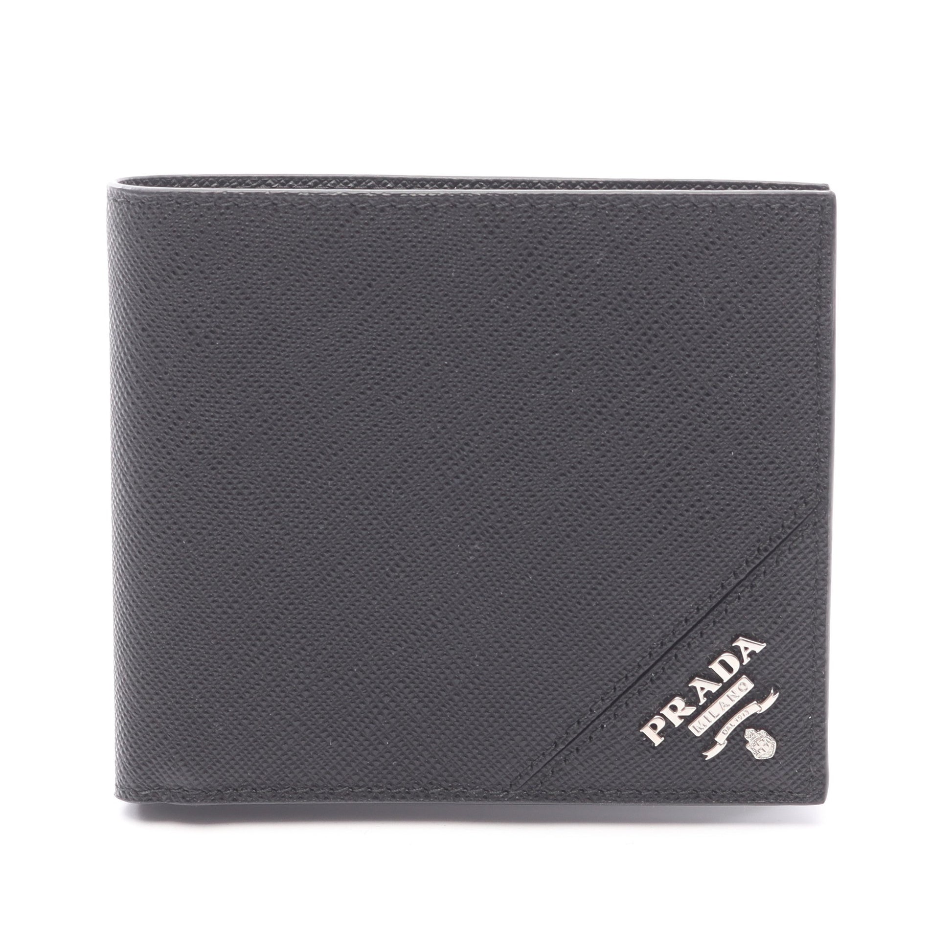 二つ折り財布 サフィアーノレザー ブラック プラダ 財布・小物 PRADA