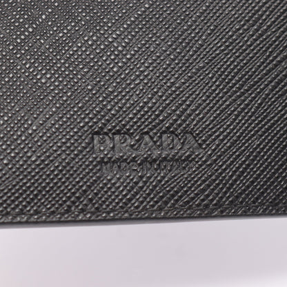 二つ折り財布 サフィアーノレザー ブラック プラダ 財布・小物 PRADA