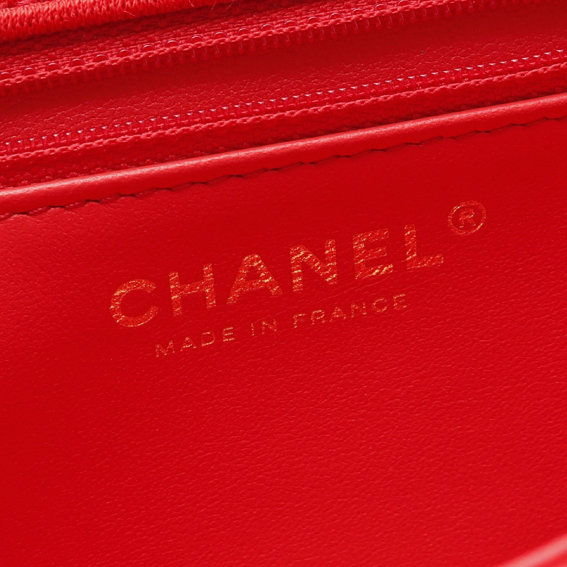 マトラッセ クラッチバッグ コットン レッド ゴールド金具 シャネル バッグ CHANEL