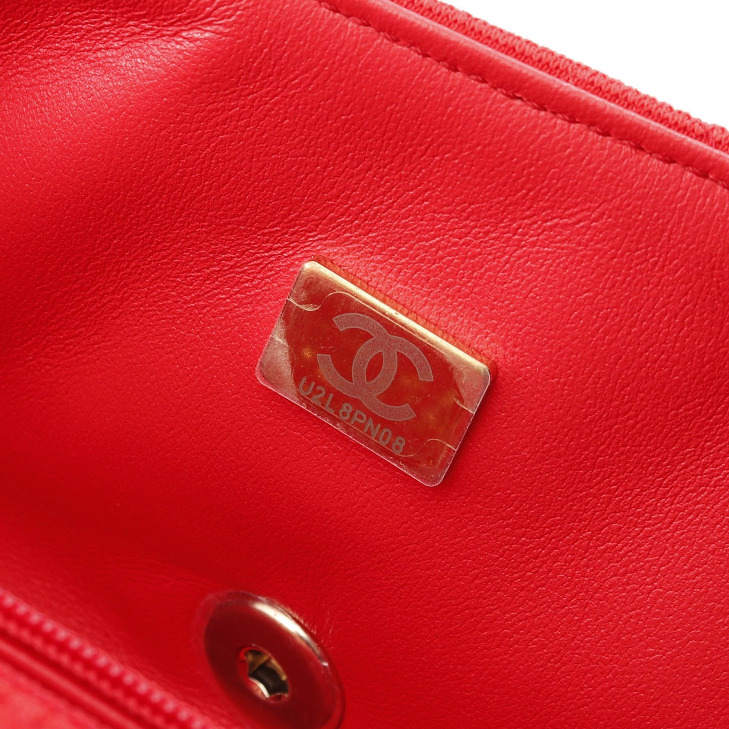 マトラッセ クラッチバッグ コットン レッド ゴールド金具 シャネル バッグ CHANEL