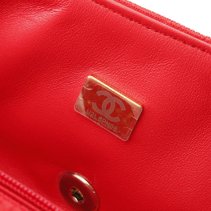 マトラッセ クラッチバッグ コットン レッド ゴールド金具 シャネル バッグ CHANEL