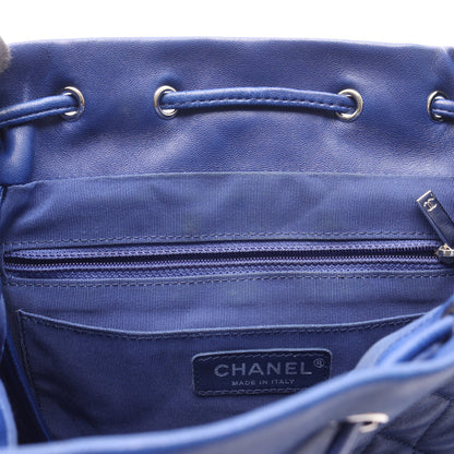 マトラッセ バックパック リュックサック ラムスキン ブルー シルバー金具 シャネル バッグ CHANEL