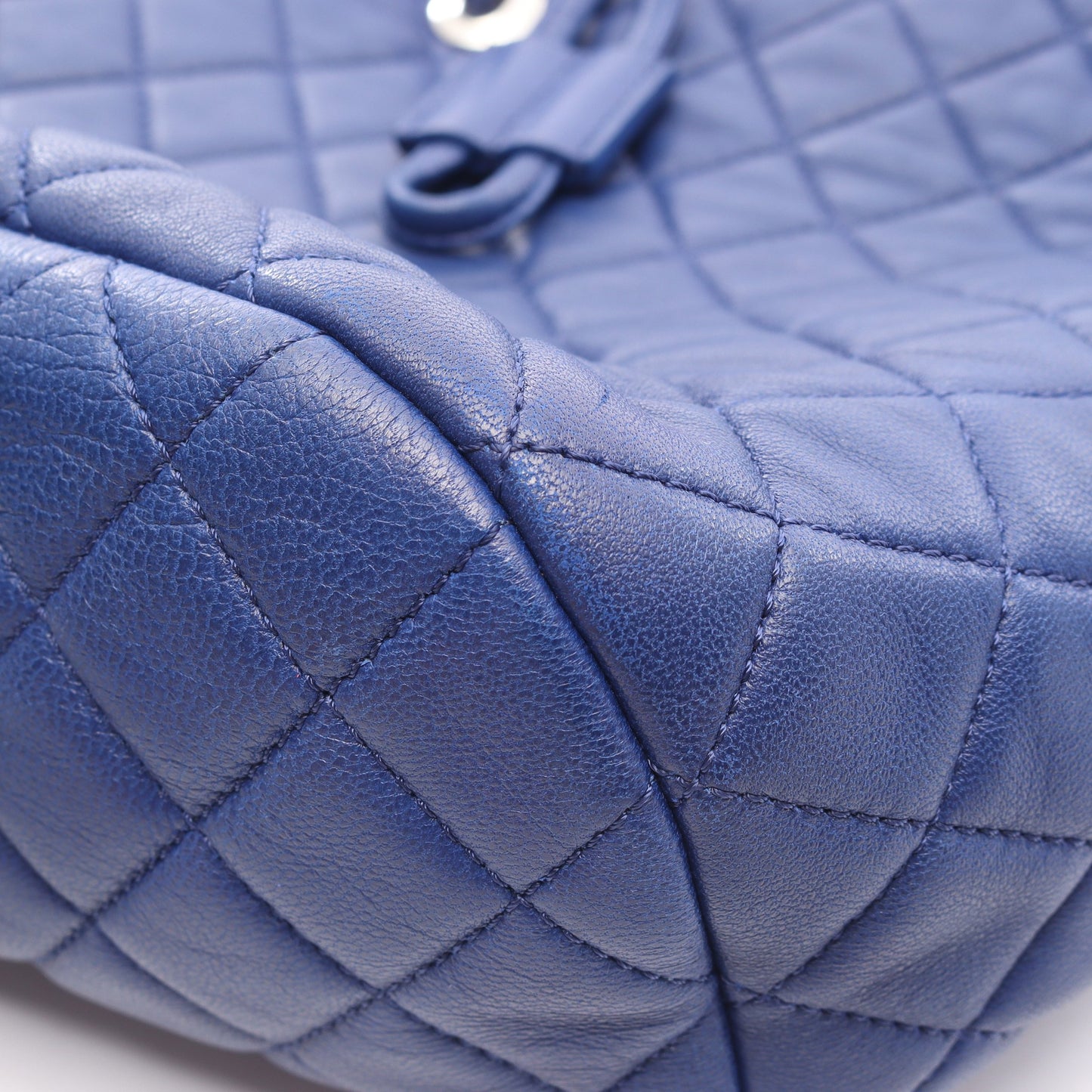 マトラッセ バックパック リュックサック ラムスキン ブルー シルバー金具 シャネル バッグ CHANEL