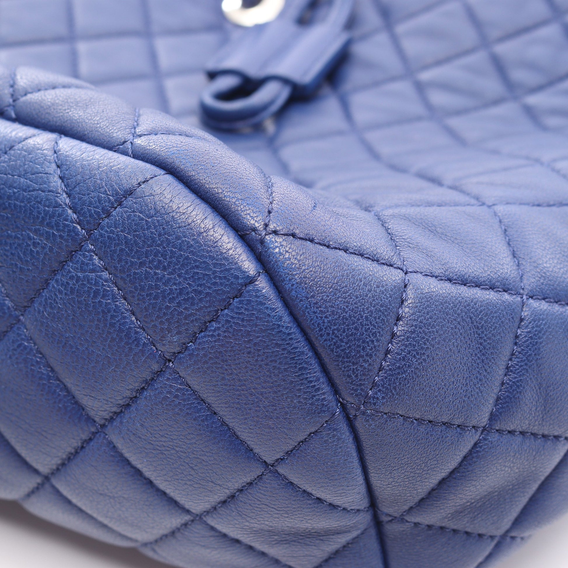 マトラッセ バックパック リュックサック ラムスキン ブルー シルバー金具 シャネル バッグ CHANEL