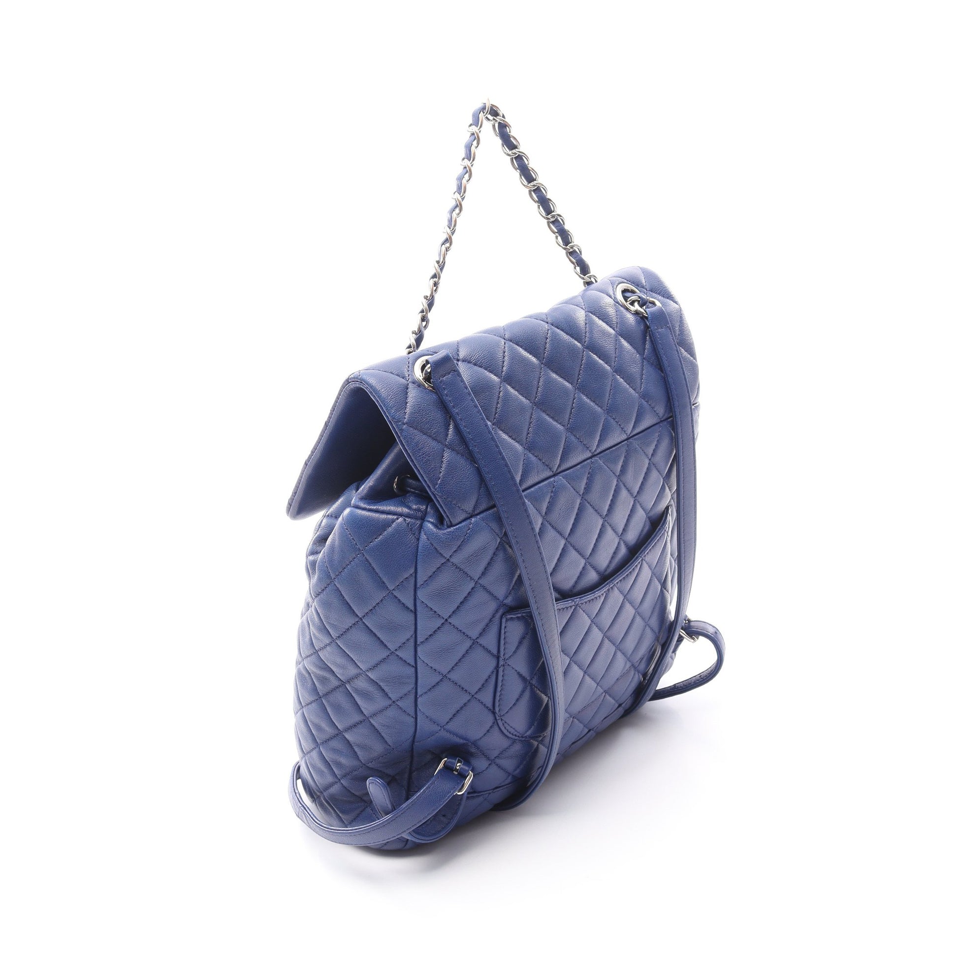 マトラッセ バックパック リュックサック ラムスキン ブルー シルバー金具 シャネル バッグ CHANEL
