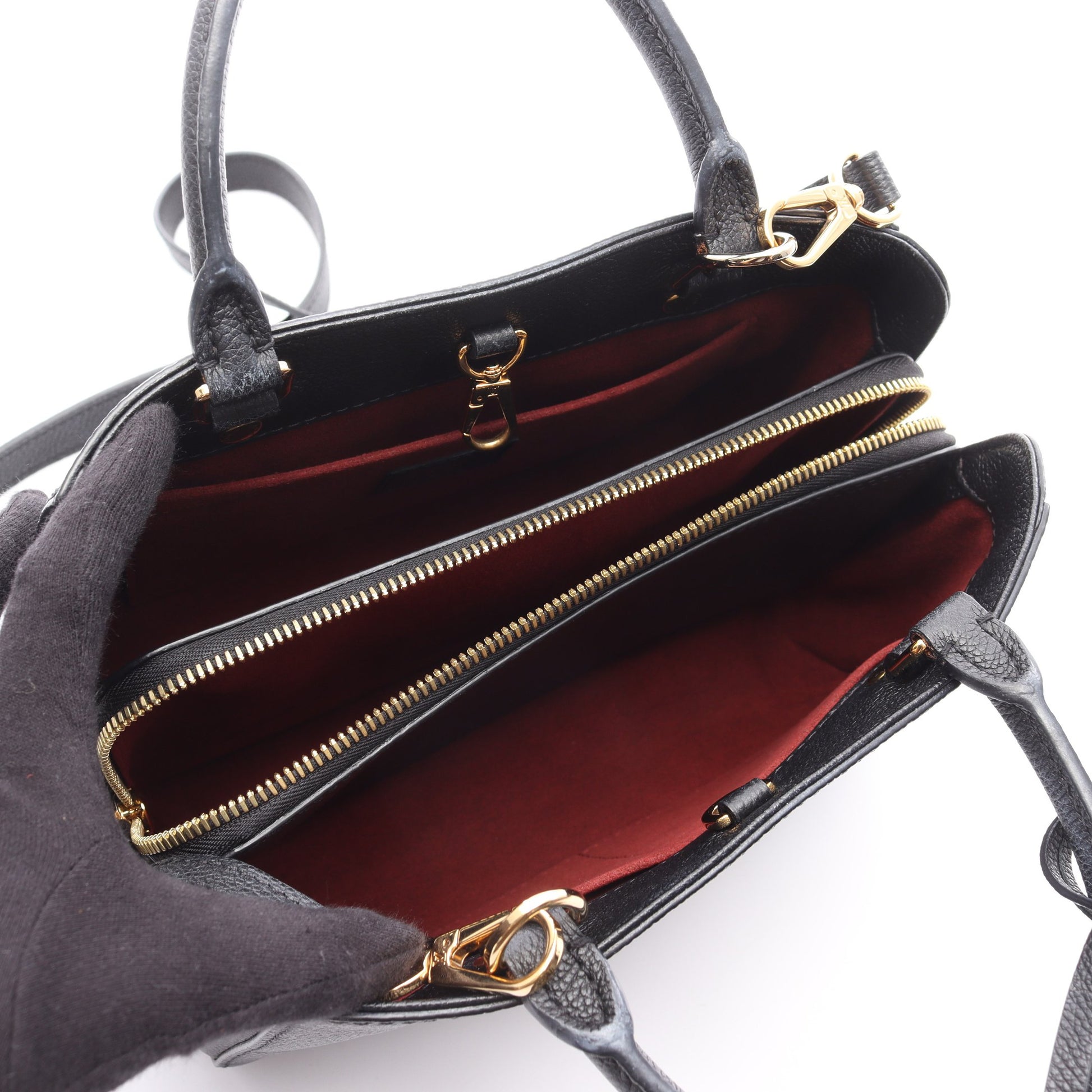 モンテーニュBB バイカラーモノグラムアンプラント ハンドバッグ レザー ブラック ベージュ ルイヴィトン バッグ LOUIS VUITTON