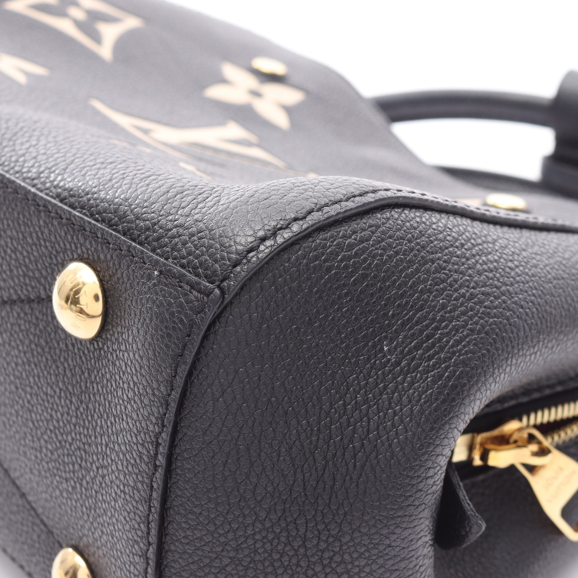 モンテーニュBB バイカラーモノグラムアンプラント ハンドバッグ レザー ブラック ベージュ ルイヴィトン バッグ LOUIS VUITTON