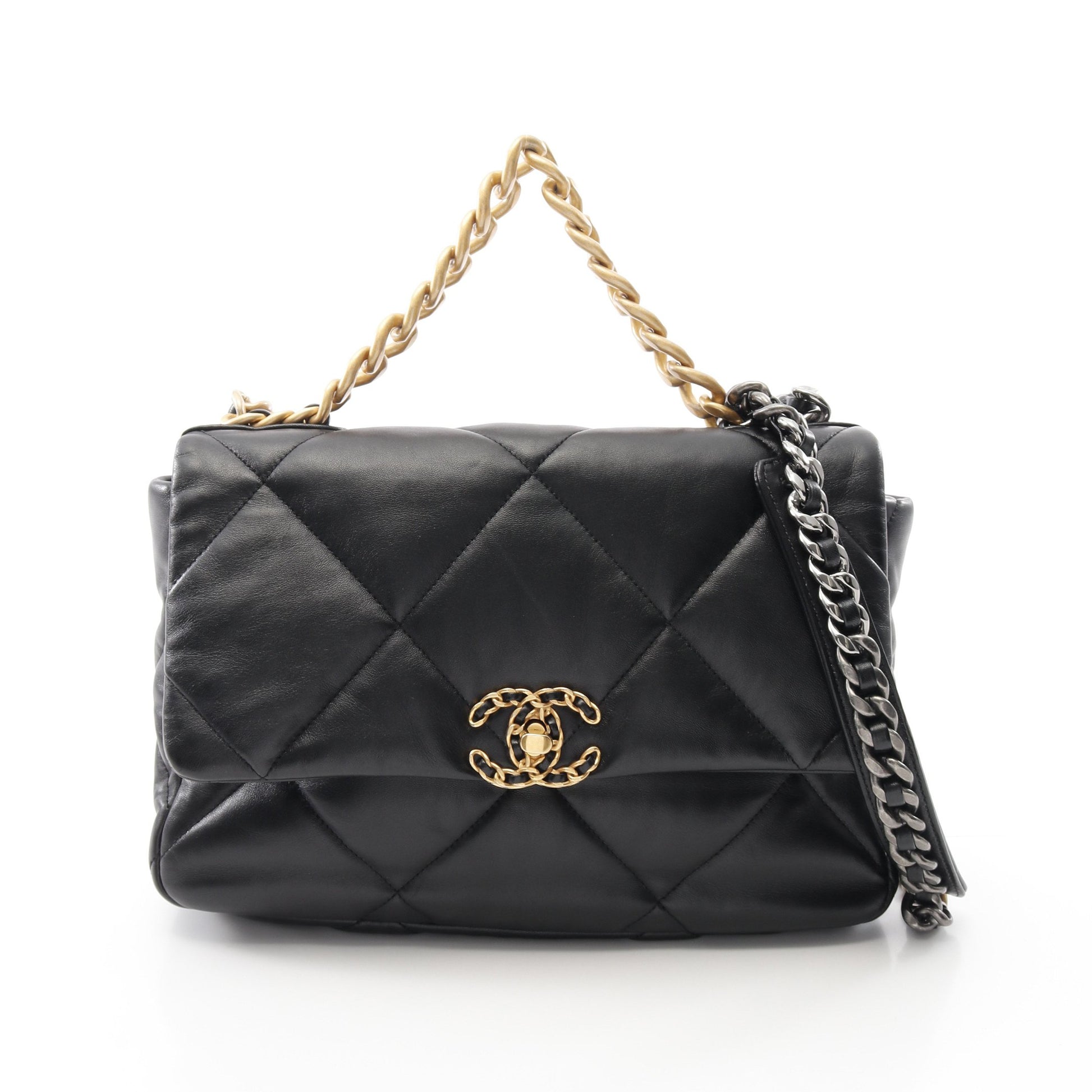 19 ディズヌフ マトラッセ チェーンショルダーバッグ ラムスキン ブラック コンビ金具 2WAY シャネル バッグ CHANEL