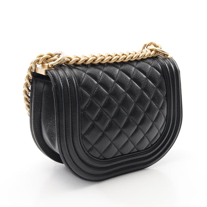 ボーイシャネル チェーンショルダーバッグ キャビアスキン ブラック ゴールド金具 シャネル バッグ CHANEL