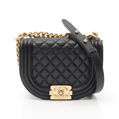 ボーイシャネル チェーンショルダーバッグ キャビアスキン ブラック ゴールド金具 シャネル バッグ CHANEL