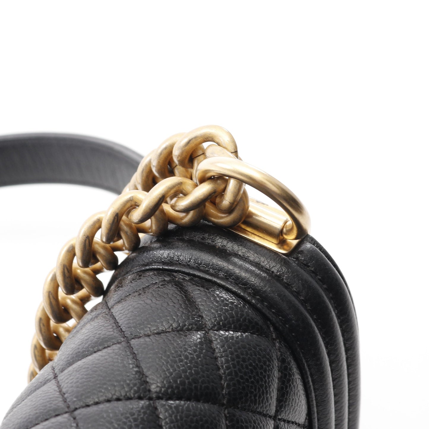 ボーイシャネル チェーンショルダーバッグ キャビアスキン ブラック ゴールド金具 シャネル バッグ CHANEL