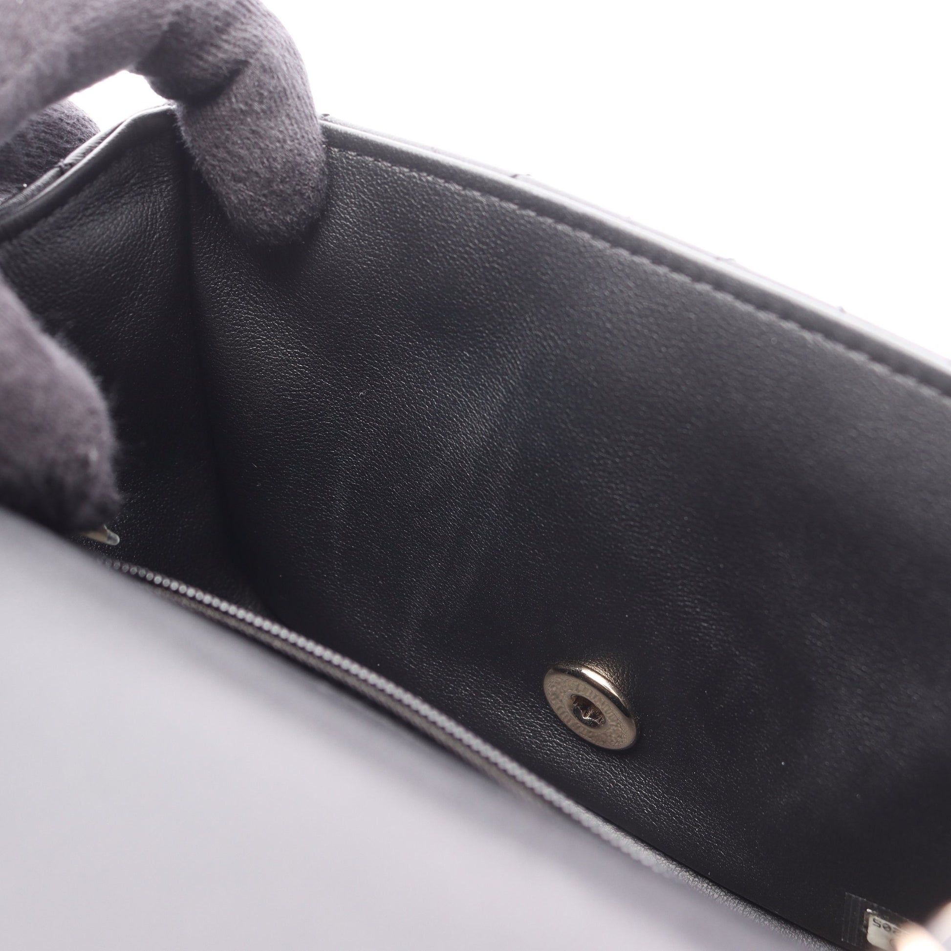 ミニマトラッセ チェーンショルダーバッグ ラムスキン ブラック ゴールド金具 シャネル バッグ CHANEL