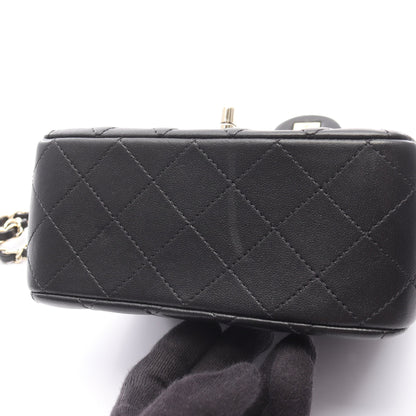 ミニマトラッセ チェーンショルダーバッグ ラムスキン ブラック ゴールド金具 シャネル バッグ CHANEL