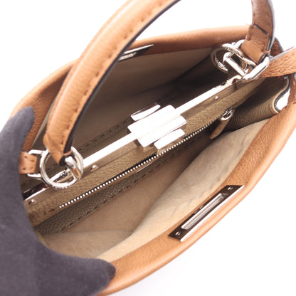 ピーカブー レギュラー セレリア ハンドバッグ レザー ブラウン 2WAY フェンディ バッグ FENDI