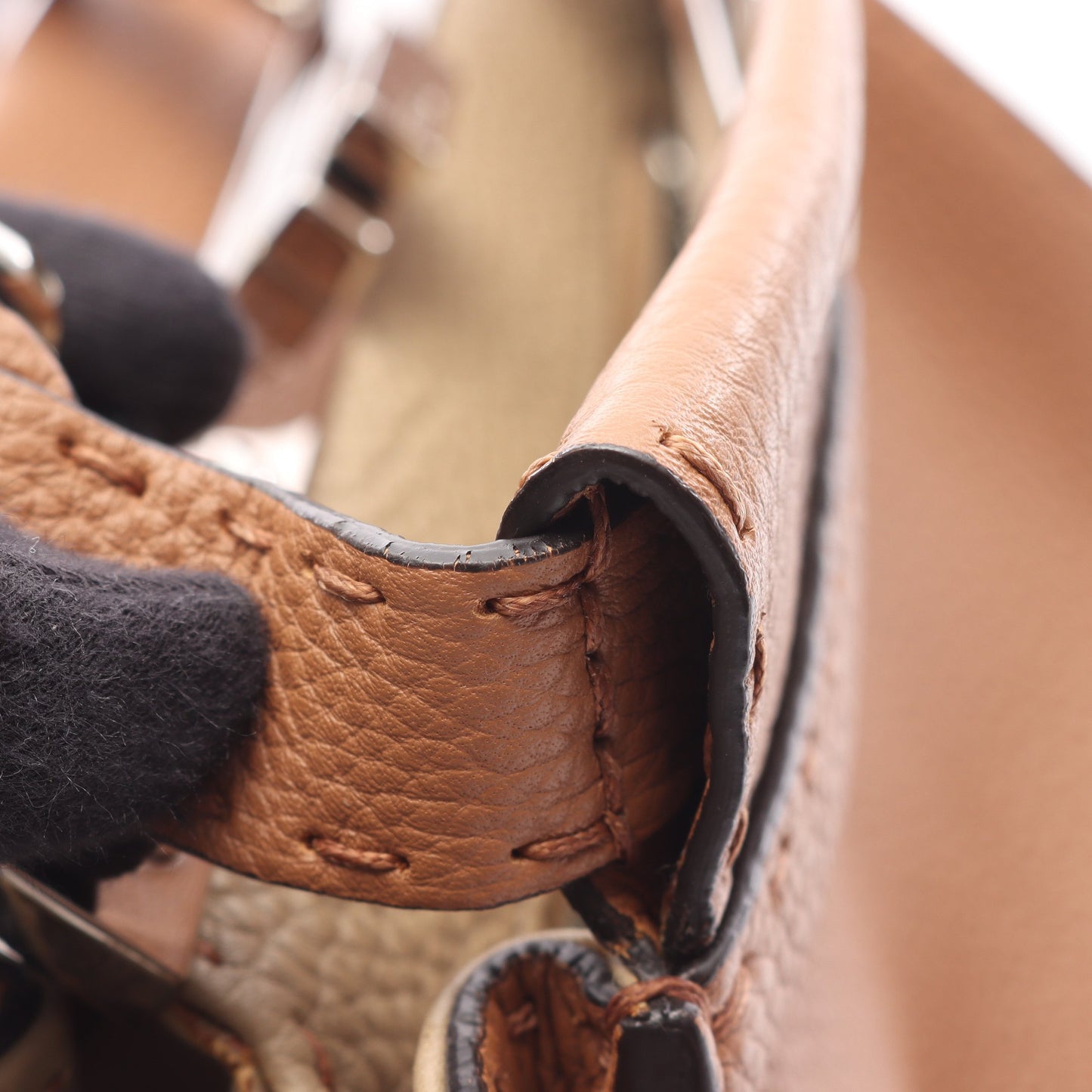 ピーカブー レギュラー セレリア ハンドバッグ レザー ブラウン 2WAY フェンディ バッグ FENDI