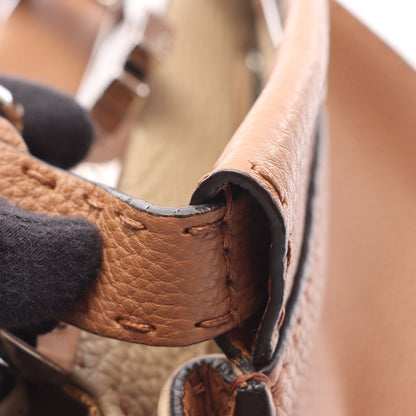 ピーカブー レギュラー セレリア ハンドバッグ レザー ブラウン 2WAY フェンディ バッグ FENDI