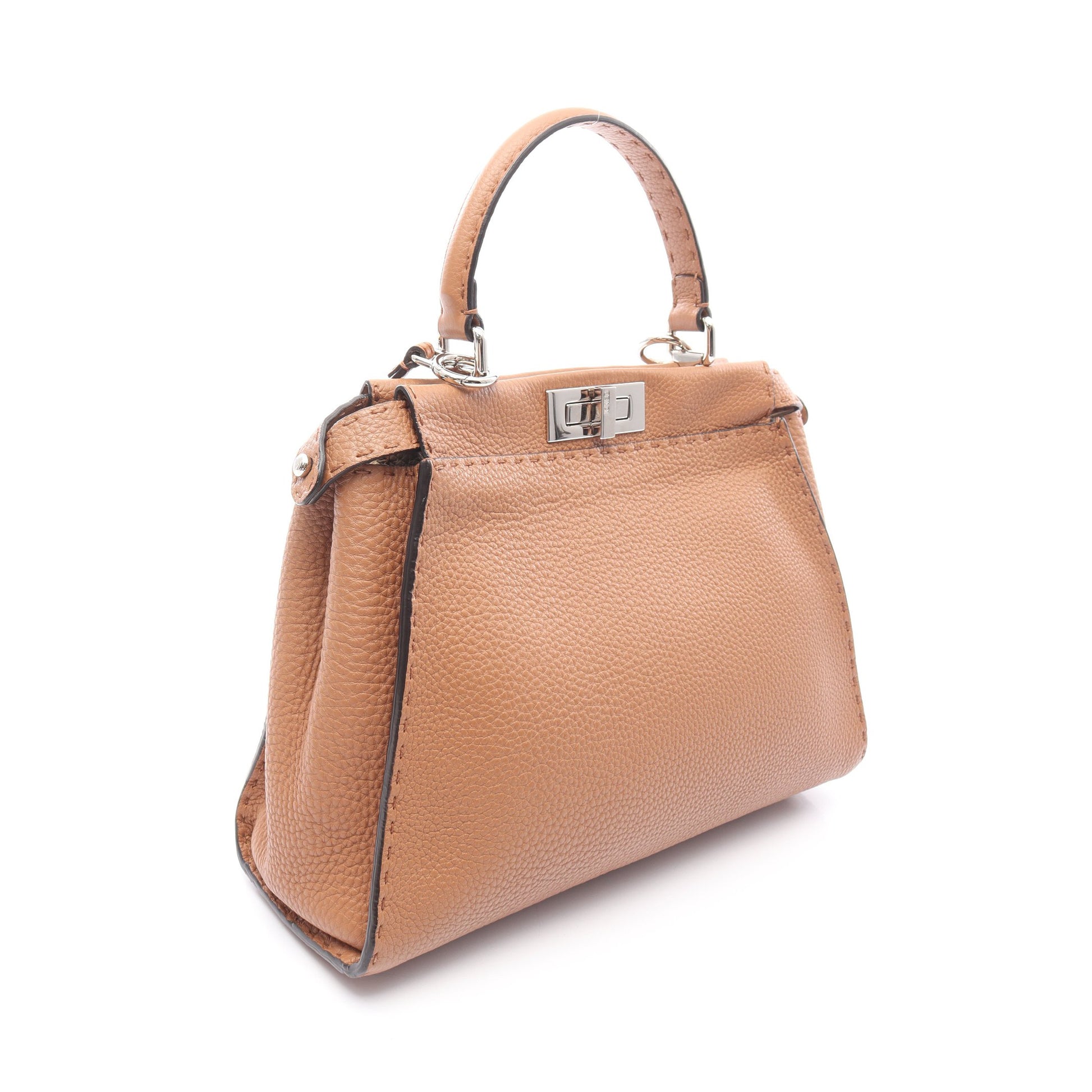 ピーカブー レギュラー セレリア ハンドバッグ レザー ブラウン 2WAY フェンディ バッグ FENDI