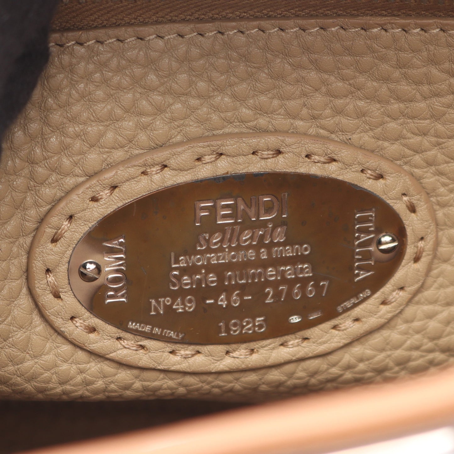 ピーカブー レギュラー セレリア ハンドバッグ レザー ブラウン 2WAY フェンディ バッグ FENDI